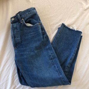 AGOLDE RILEY HIGH RISE STRAIGHT CROP JEANS